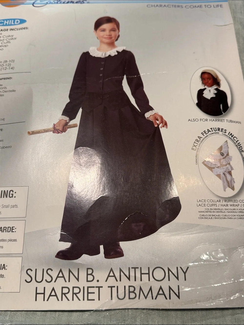 California Costumes Black Historical Dress with White Lace Collar
